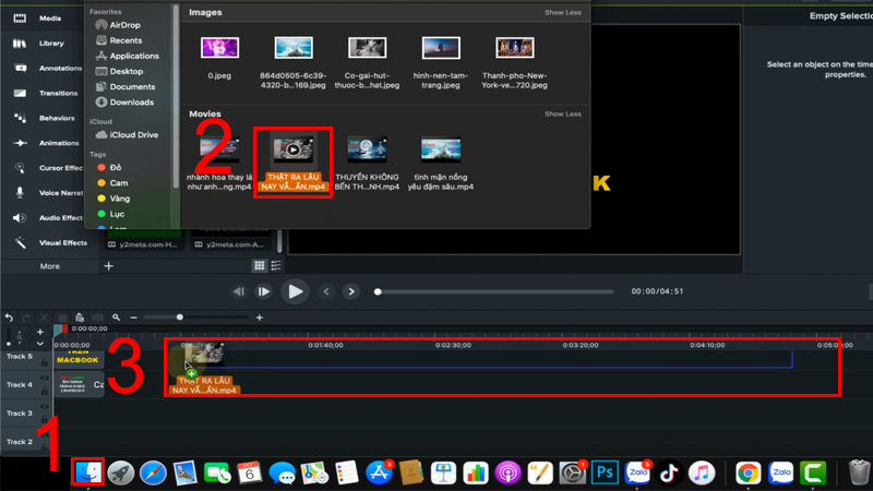Chọn video muốn t&aacute;ch &acirc;m thanh v&agrave; k&eacute;o thả v&agrave;o v&ugrave;ng l&agrave;m việc 